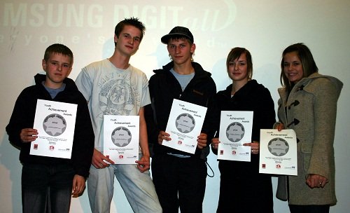 Young people getting awards