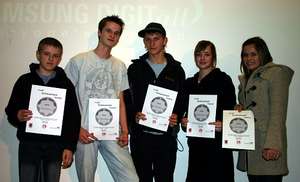 Young people getting awards