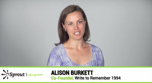 Alison Burkett, co-founder, Write to Remember 1994