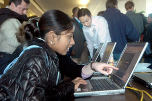 Photo-- student using laptop