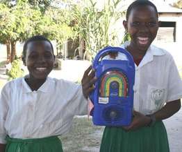 Two excited Mambo Elimu students in Luhanga