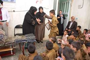 Boys in the Program Receiving Clothing