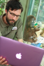 Orangutan Keeper at Toronto Zoo video conferencing