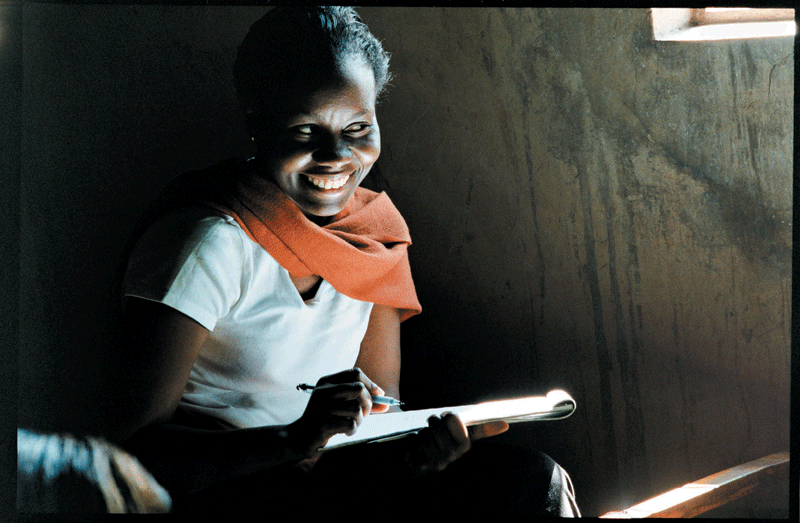 Sudanese woman reading