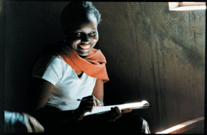 Sudanese woman reading