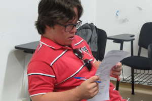 Guilherme studying at the Center