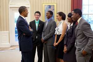 Boys & Girls Club youth meeting President Obama