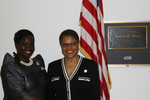 Esther with Congresswoman Karen Bass