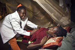 A midwife in Ethiopia checks-in