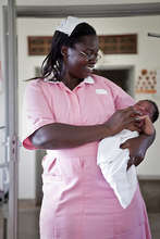 Esther Madudu with newborn