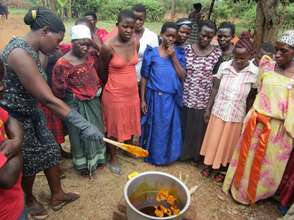 Julie teaching how to make soap