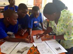 Julie teaches girls at Peace Corps "Girl Tech"