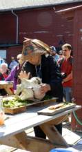 Samish Elder blesses the orca calf remains