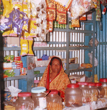 Bishnu Rani in her grocery store
