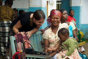 Monaisha visting with VSI staff member