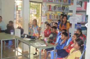 Movie show in the library