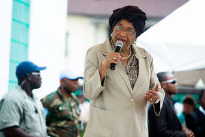 President Sirleaf speaking to our girls!