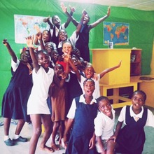 Ashley and the girls celebrating after class!