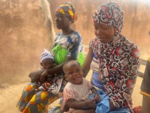 Baby waiting on vaccinations March 2023 Oure, Mali