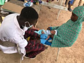 Baby Receiving Vaccination Oure, Mali March 2023