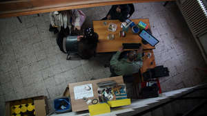 Needle exchange at Veza, in Belgrade.