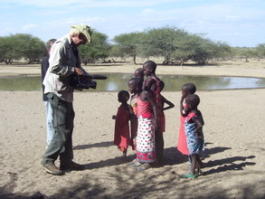 Turk filming the Masai children