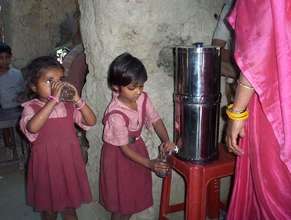 Children adopting to take safe drinking water