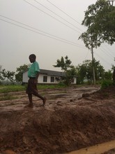 A student going back home from school in Samburu