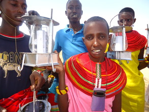 Shepherd student with the solar lamp