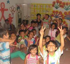 Kids in one of Tiny Toones English classrooms