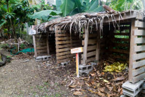 Our new compost school in the permaculture garden