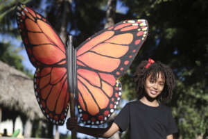 Crismeiry with handmade butterfly prop