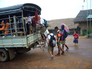 The children on their way to the local school