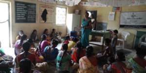 Awareness session with women on menstruation