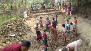 Pond digging activity to improve water facility