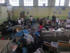 Volunteers cleaning the shelter