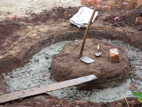 Concrete at the base foundation
