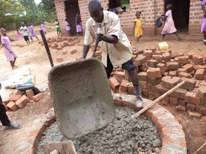 Pouring concrete on top of stone gravels