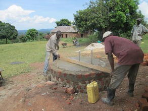 Leveling the concrete during base construction