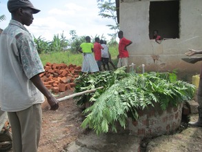 Covering the base for cement to cure for four days