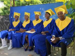 Five Proud Seniors at Graduation