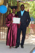 Djemson and Jonise with graduation certificate