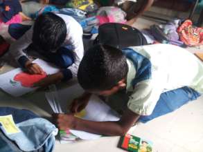 Drawing activity conducted with students...