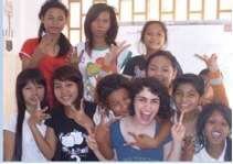 Local and foreign volunteers teach English