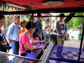 Girls on a study trip to learn about safe jobs