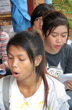 Choir! Khmer and English songs are sung weekly.