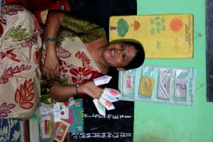 A teacher in the middle of her classroom session.