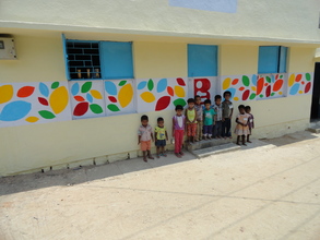 The children thrilled with the colorful design