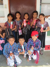 Receiving hygiene supplies at the schools