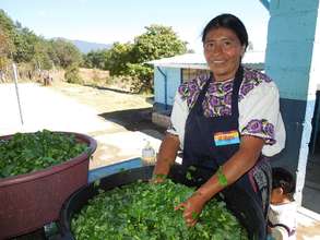 Mother volunteer preparing a delicious salad